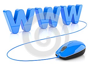 WWW letters and computing mouse. 3D