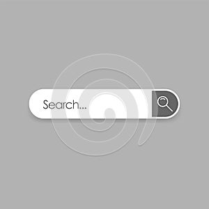 www search bar icon isolated on gray background. www search bar icon for web site template, app, ui and logo