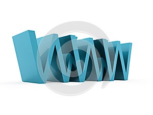 WWW text isolated on white background