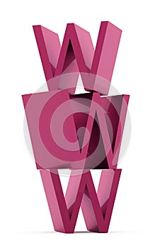 WWW text isolated on white background