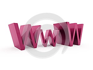 WWW text isolated on white background