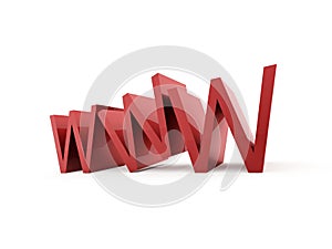 WWW text isolated on white background