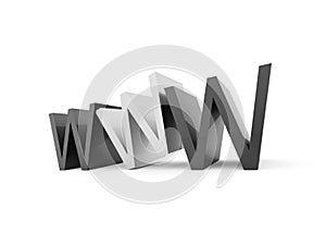 WWW text isolated on white background