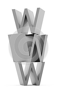 WWW text isolated on white background