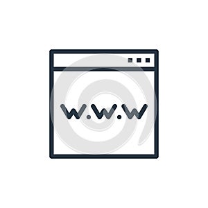 www vector icon isolated on white background. Outline, thin line www icon for website design and mobile, app development. Thin