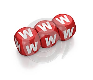 WWW or world wide web as red dice