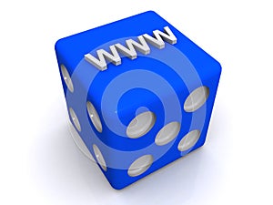 WWW World Wide Web Letters on Blue Dice