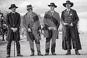 Wyatt Earp and brothers in Tombstone Arizona during wild west show