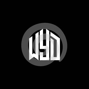 WYD letter logo design on BLACK background. WYD creative initials letter logo concept. WYD letter design