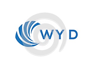 WYD letter logo design on white background. WYD creative circle letter logo