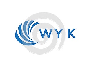 WYK letter logo design on white background. WYK creative circle letter logo