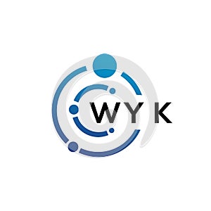 WYK letter technology logo design on white background. WYK creative initials letter IT logo concept. WYK letter design