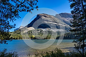 Wynn Mountain across Lake Josephine in Glacier National Park