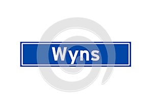 Wyns isolated Dutch place name sign. City sign from the Netherlands.