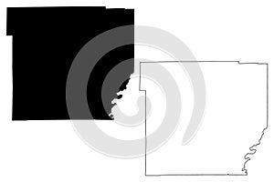 Wyoming County, New York State U.S. county, United States of America, USA, U.S., US map vector illustration, scribble sketch