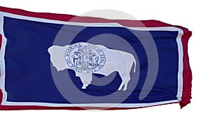 Wyoming Flag isolated on white background. 3d illustration