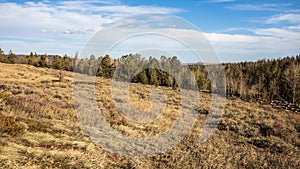 Wyoming  landscape in Spring. Interstate 80 highway at Summit Rest Area.