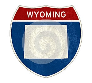 Wyoming State Interstate road sign