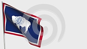 Wyoming waving flag illustration on flagpole.