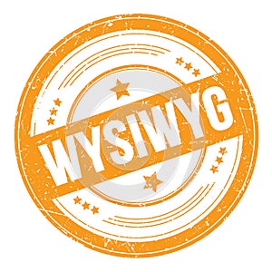 WYSIWYG text on orange round grungy stamp