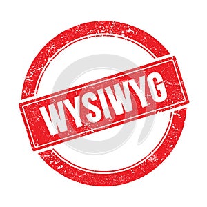 WYSIWYG text on red grungy round stamp