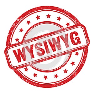 WYSIWYG text on red grungy vintage round stamp
