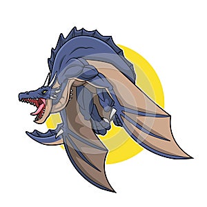 wyvern dragon flat vector illustration vector design