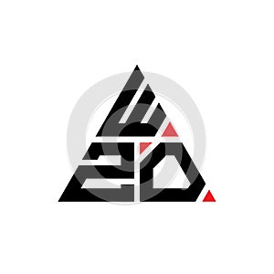 WZO triangle letter logo design with triangle shape. WZO triangle logo design monogram. WZO triangle vector logo template with red
