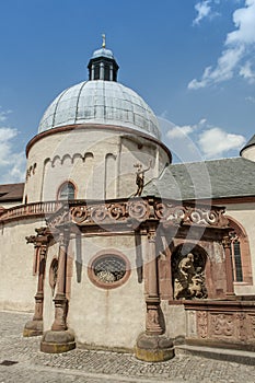 WÃ¼rzburg, Germany - Marienberg Fortress Statue Inner Courtyard