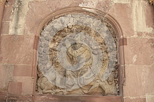 WÃ¼rzburg, Germany - Marienberg Fortress Statue Inner Courtyard