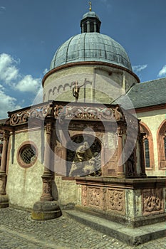 WÃ¼rzburg, Germany - Marienberg Fortress Statue Inner Courtyard