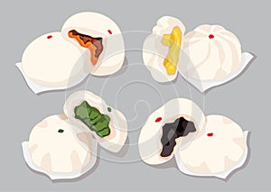 Steamed stuff bun,dim sum and chinese cuisine on gray background