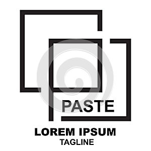 Copy and Paste Vector Line Icon