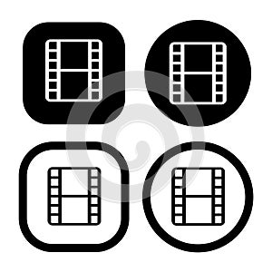 Set of Grunge film strips collection. Old retro cinema movie strip. Video recording. Vector illustration.