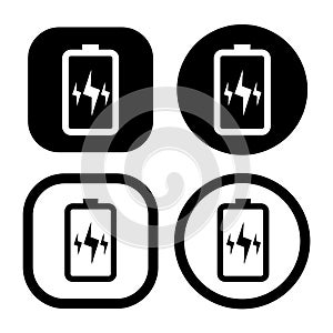 Low power Battery charge logo icon vector illustration logo Isolated template. photo