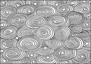 Curve Pattern Round Circle Black And White Pattern Design Creative Backgrounds Vector Illustration