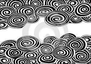Curve Pattern Round Circle Black And White Pattern Design Creative Backgrounds Vector Illustration