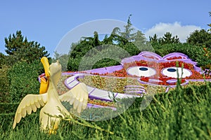 "Alice in Wonderland" Cheshire Cat in Disneyland theme park in Paris, France