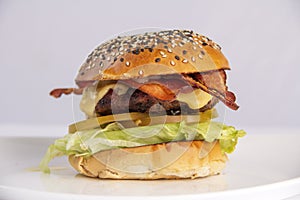 X bacon salada burguer hamburguer lanche photo