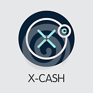 X-Cash XCASH - Cryptocurrency Coin Image. Vector Icon