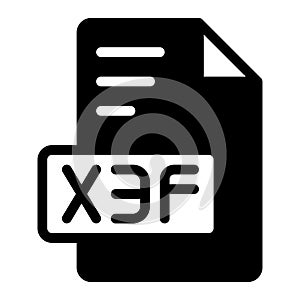 x3f Icon Glyph design. image extension format file type icon. vector illustration