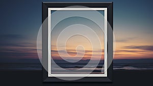 Minimalist Frame Semantics Mockup Against Dusk Background In 7x5 Size photo