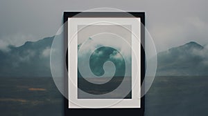 Minimalist 7x5 Frame Transfer Mockup On Mist Background photo