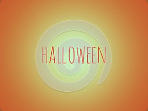 "Halloween" Writing on Colorful Yellow Wallpaper with Inner Bright Light and Darker Outers
