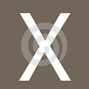 x letter on grey background