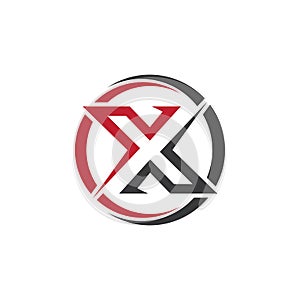 X letter logo template icon design.