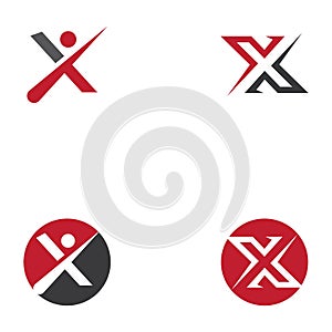 X letter logo template icon design.