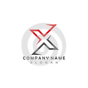 X Letter Logo Template vector icon.