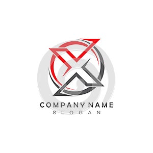 X Letter Logo Template vector icon.