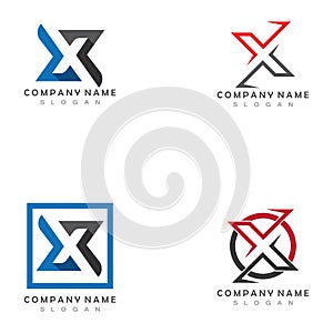 X Letter Logo Template vector icon.